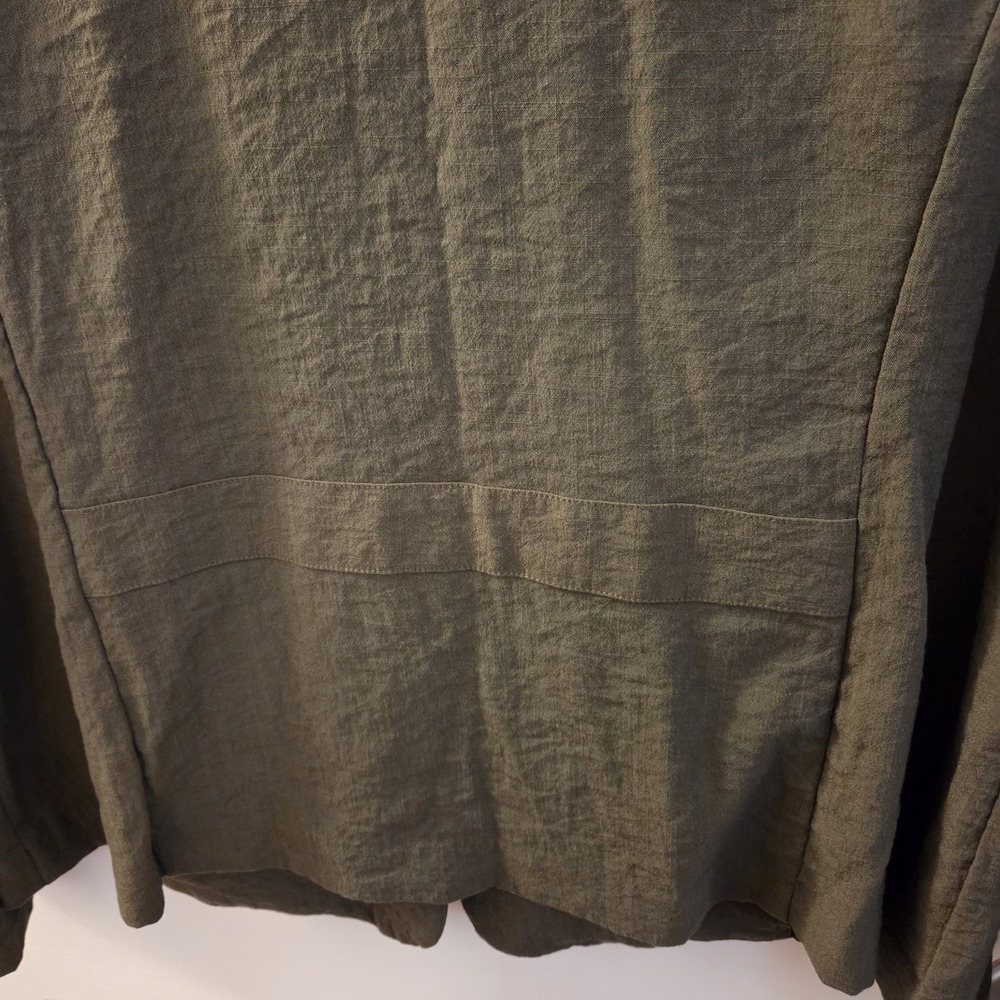 Chico's sz 3 lightweight olive single button blazer jacket XL casual chic - Picture 6 of 13